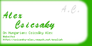 alex csicsaky business card