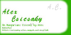 alex csicsaky business card